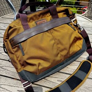 Duluth Trading Co Brown and Black Laptop Bag with Adjustable Strap
